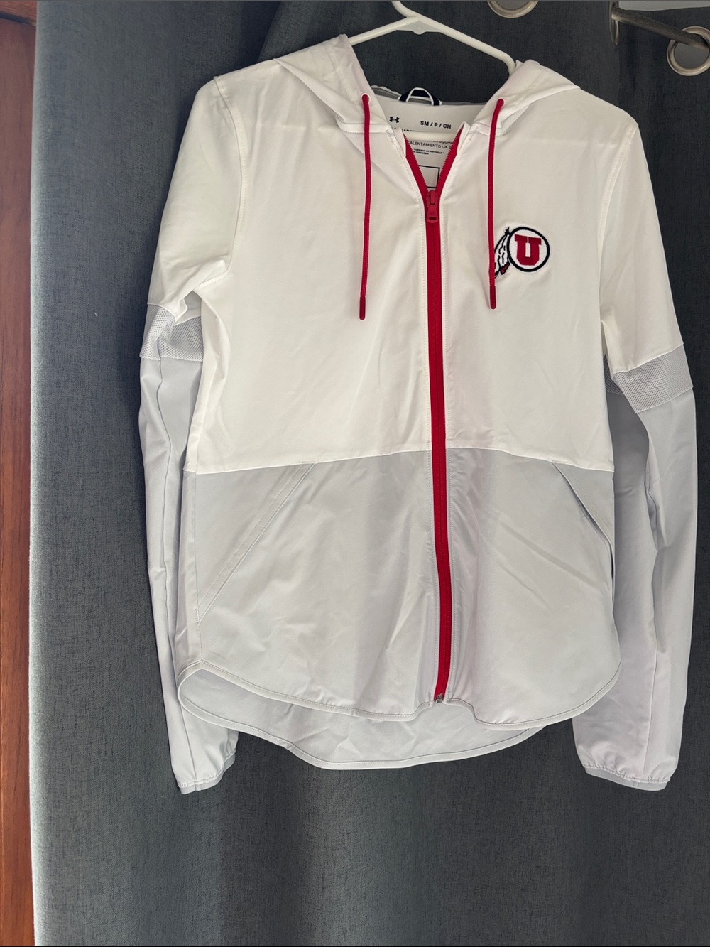 Under Armour White Warm-Up Jacket with Black Logo